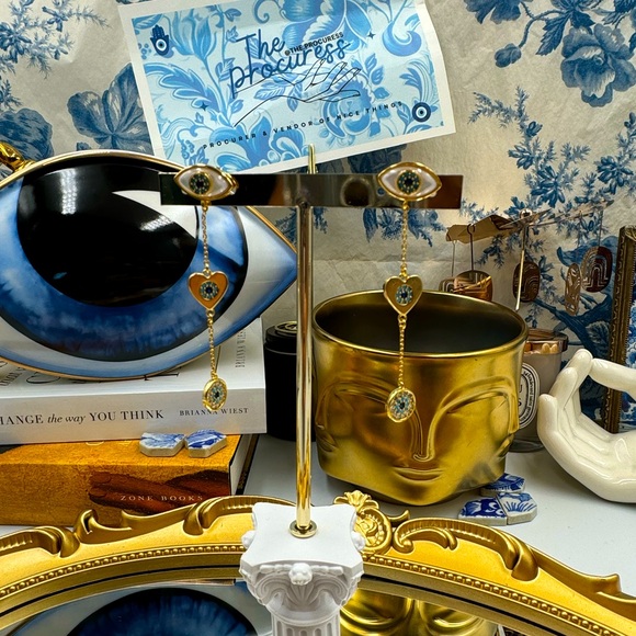 🆕 KATE SPADE 🧿 NWT Evil Eye Linear Earrings - Picture 2 of 16